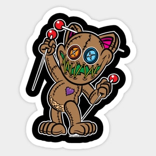 VooDoo Kitty Cat Doll possessed Sticker